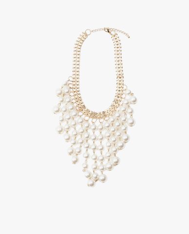  CECI - Vòng cổ nữ bản lớn phối chuỗi hạt ngọc tua rua thời trang 