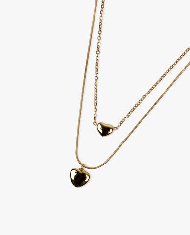  CECI - Vòng cổ đôi phố hai mặt trái tim tinh tế 