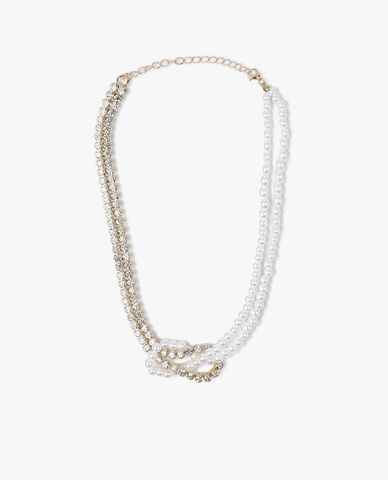  CECI - Vòng cổ ngọc trai phối đá thắt nút phá cách 