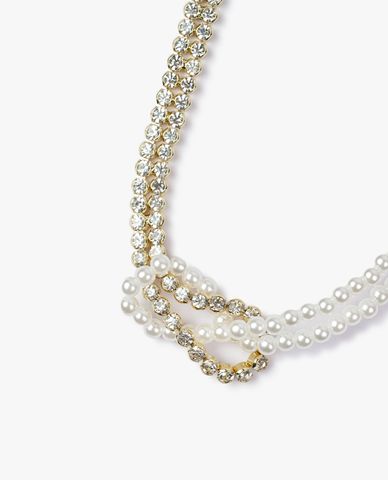  CECI - Vòng cổ ngọc trai phối đá thắt nút phá cách 