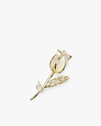  CECI - Ghim cài áo hình bông hoa đính đá điệu đà 