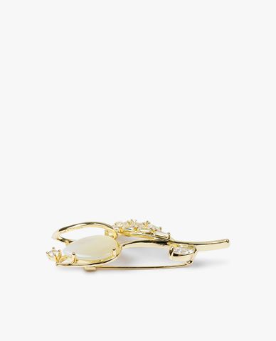  CECI - Ghim cài áo hình bông hoa đính đá điệu đà 