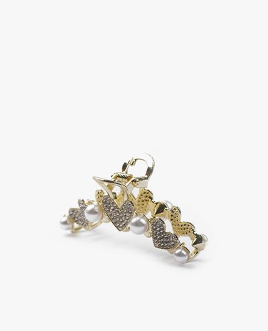  CECI - Kẹp tóc nữ trái tim đính đá phối ngọc trai xinh xắn 