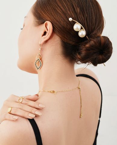  CECI - Trâm cài tóc đính ngọc trai sang trọng 