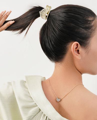  CECI - Kẹp tóc nữ càng cua đính ngọc trai sáng bóng 
