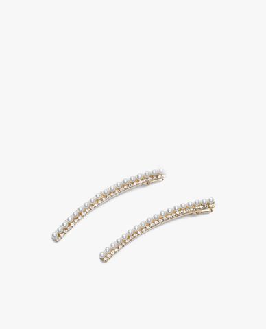  CECI - Set 2 kẹp tóc nữ đính đá và ngọc trai sang trọng 