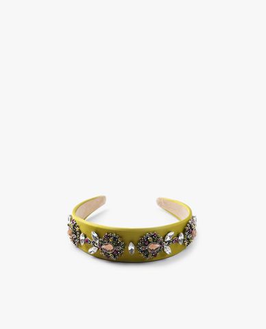  CECI - Băng đô cài tóc nữ bản dày bọc vải đính đá lấp lánh 