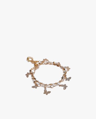  CECI - Bộ 2 vòng đeo chân nữ chuỗi xích phối mặt cánh bướm và ngôi sao 