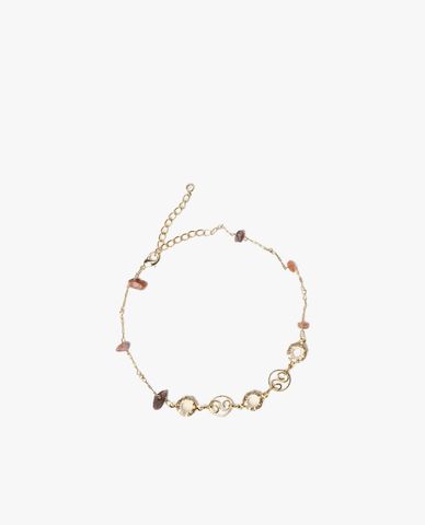  CECI - Lắc chân nữ mắt xích nhỏ phối đá đơn giản 