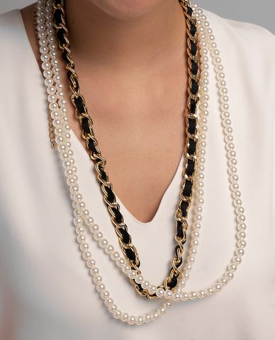  CECI - Dây chuyền nữ 3 tầng phối ngọc trai sang trọng 