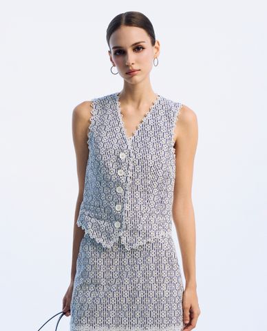  GIGI - Áo khoác gilet cổ V sát nách trẻ trung 