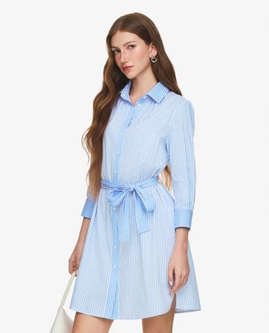  GIGI - Đầm sơ mi mini cổ bẻ tay dài phối thắt lưng 
