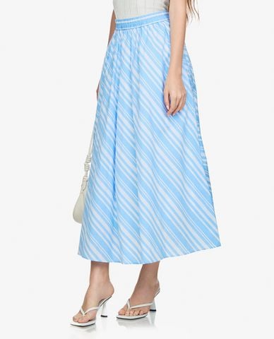  GIGI - Chân váy chữ A midi lưng thun kẻ sọc 