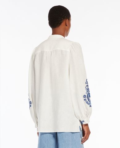  WEEKEND MAX MARA - Áo sơ mi cổ tròn tay dài phối hình thêu Carina 