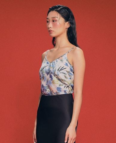  GIGI - Áo hai dây nữ cổ V in hoạ tiết hoa thời trang 