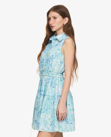  GIGI - Đầm sát nách mini cổ bẻ in hoa nữ tính 