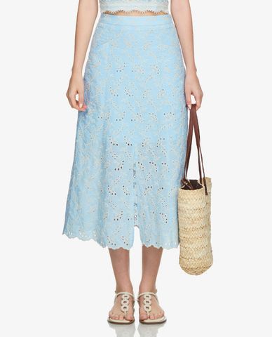  GIGI - Chân váy chữ A midi phối hoa văn độc đáo 