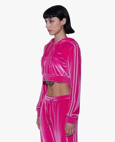  NERDY - Áo khoác croptop nữ tay dài phối mũ NY Velvet 