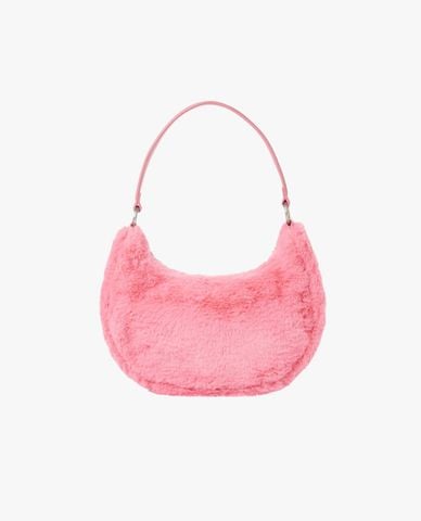  NERDY - Túi đeo vai nữ hình bán nguyệt phối lông Eco Fur Two-Way 