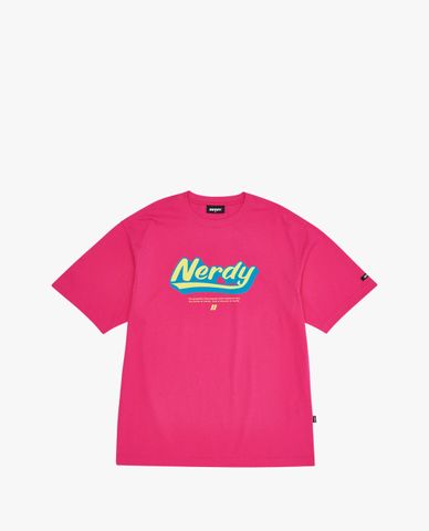  NERDY - Áo thun unisex cổ tròn tay ngắn Varsity 