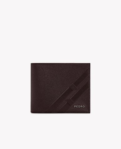  PEDRO - Ví nam dáng ngắn gập đôi Embossed Leather With Insert 
