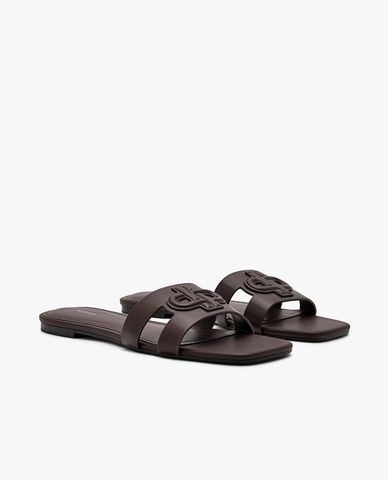  PEDRO - Dép nữ quai ngang mũi vuông Icon Leather 