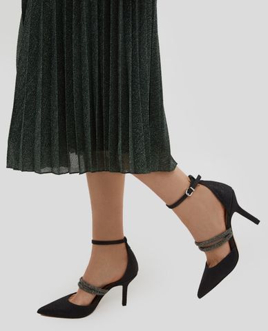  MAX&Co. - Giày sandals cao gót nữ mũi nhọn đế trụ Crystal 