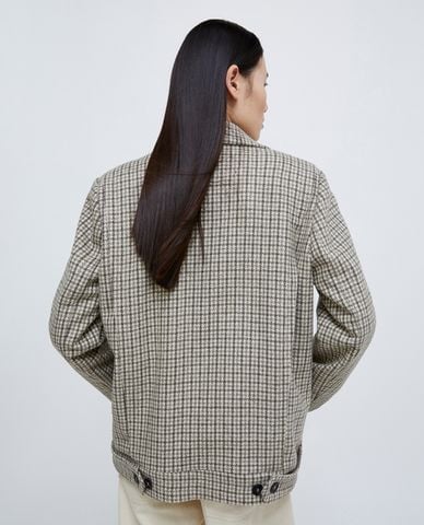  MAX&Co. - Áo khoác blazer nữ cổ V tay dài kẻ caro Maser 