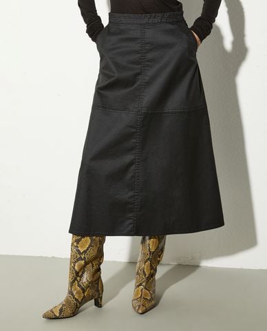  MAX&Co. - Chân váy chữ A midi phối khóa zip Coated 