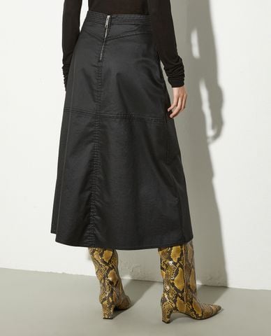  MAX&Co. - Chân váy chữ A midi phối khóa zip Coated 