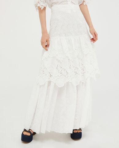  MAX&Co. - Chân váy xếp tầng midi phối ren Belli 