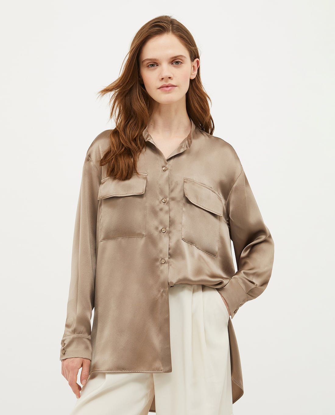 MAX&Co. - Áo sơ mi cổ bẻ tay dài phối túi nắp gập Livorno