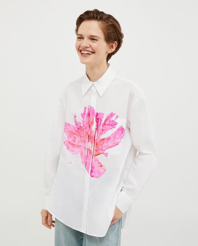  MAX&Co. - Áo sơ mi cổ bẻ tay dài phối hình vẽ tay Lambert 