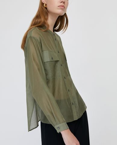  MAX&Co. - Áo sơ mi nữ tay dài Cotton And Silk 