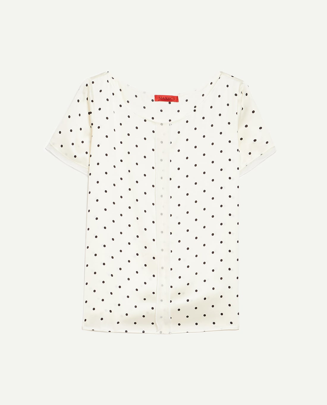 MAX&Co. - Áo kiểu nữ cổ tròn tay ngắn hoạ tiết chấm bi