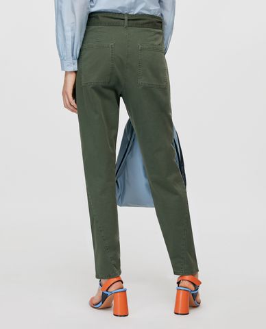  MAX&Co. - Quần kiểu nữ phom suông phối thắt lưng Gabardine Cargo 