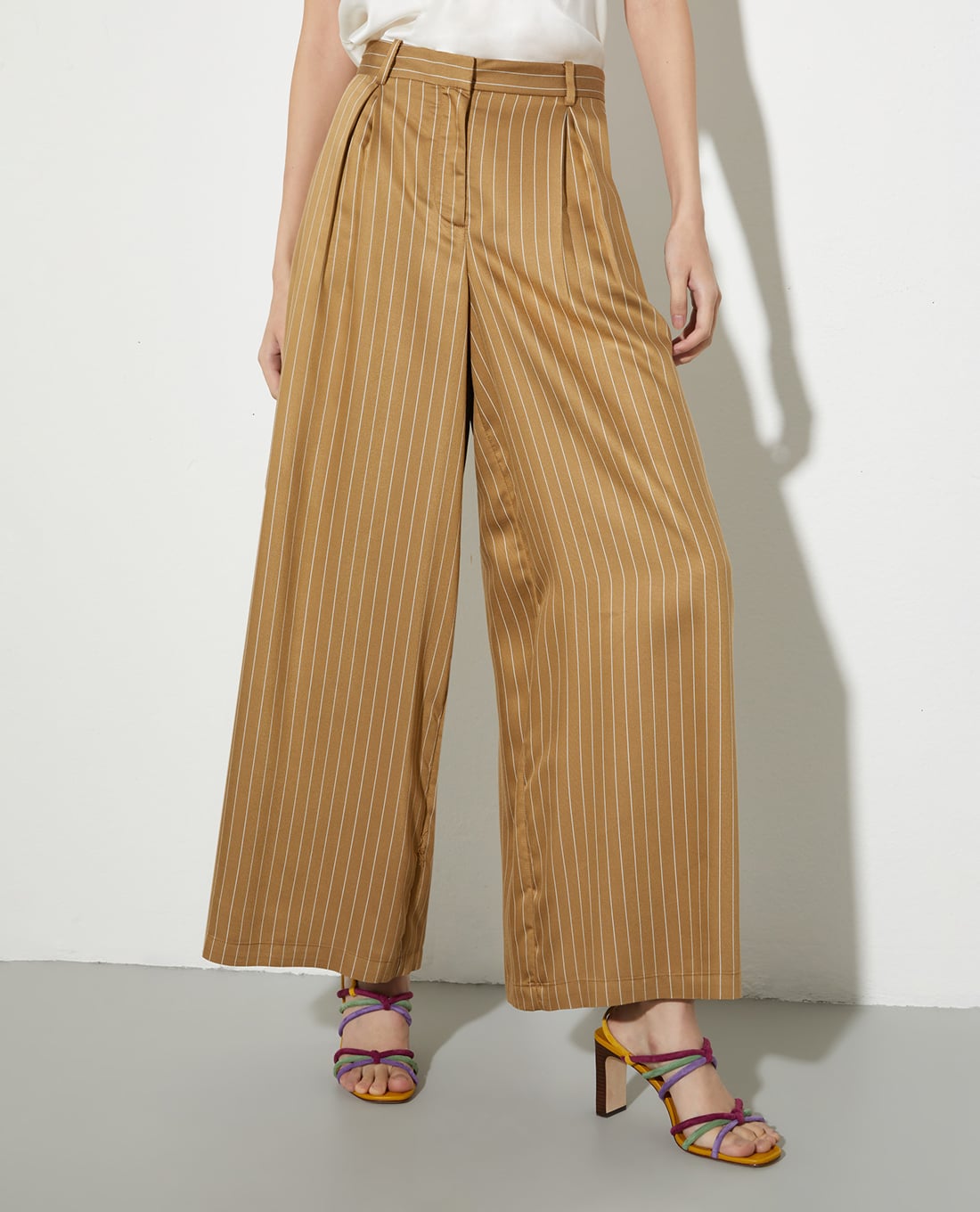 MAX&Co. - Quần nữ ống rộng kẻ sọc Bertone