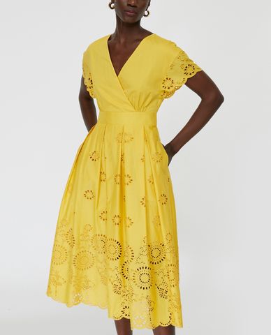  MAX&Co. - Đầm midi cổ V tay ngắn St Gallen Embroidered Cotton 