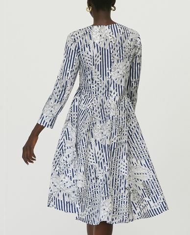  MAX&Co. - Đầm midi cổ V tay dài Cotton Poplin 