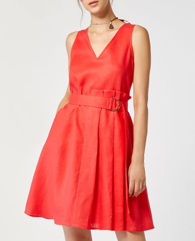  MAX&Co. - Đầm mini cổ V sát nách phối thắt lưng 