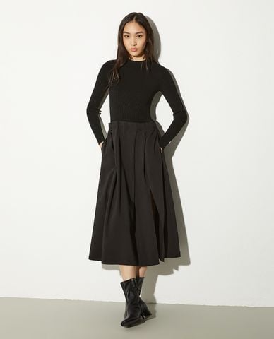  MAX&Co. - Đầm dệt kim midi cổ tròn tay dài Falla 