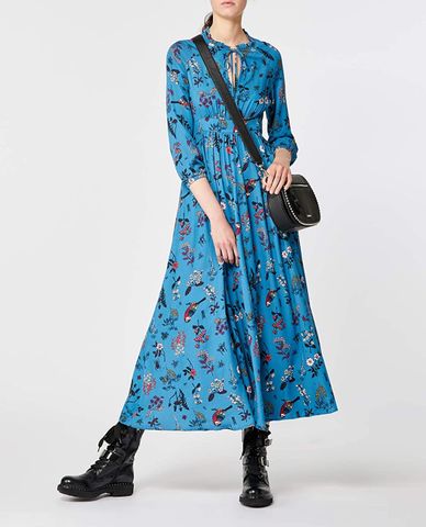  MAX&Co. - Đầm midi cổ tròn tay dài phối họa tiết thời trang 