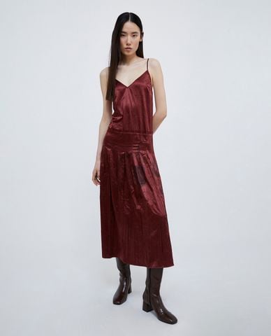  MAX&Co. - Đầm hai dây midi cổ V quyến rũ Curly 