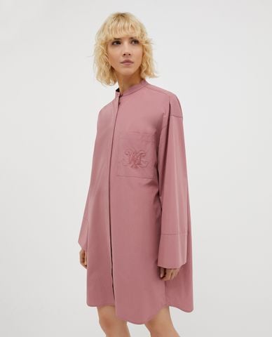  MAX&Co. - Đầm sơ mi midi cổ tròn tay dài thêu hoạ tiết Uncino 