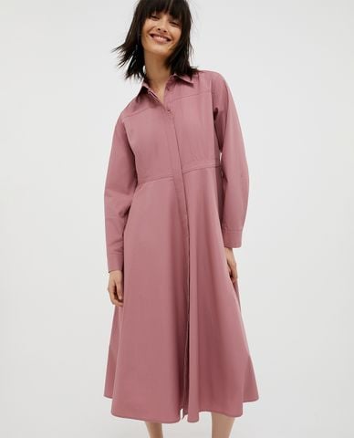  MAX&Co. - Đầm xếp li midi cổ tròn tay dài thanh lịch Burano 