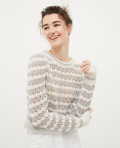  MAX&Co. - Áo sweater dệt kim phom lửng xuyên thấu Eccelso 