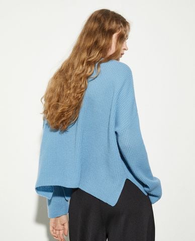  MAX&Co. - Áo dệt kim nữ cổ thuyền tay dài Baseball 