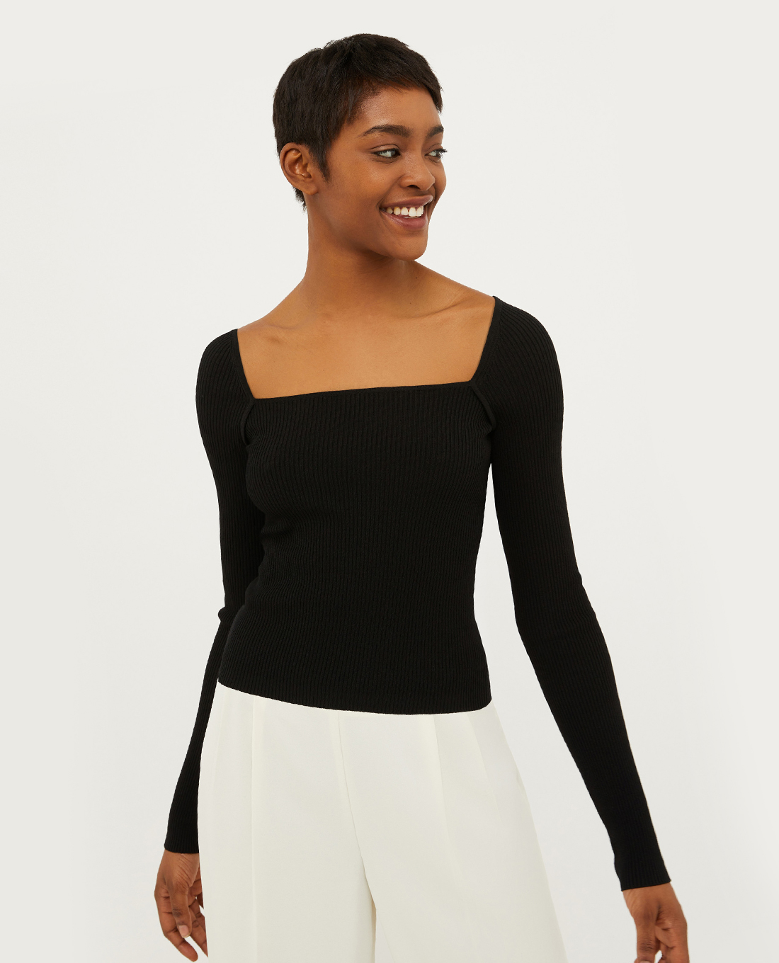 MAX&Co. - Áo thun cổ vuông tay dài phom ôm Tolone