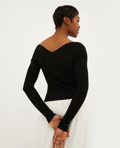  MAX&Co. - Áo thun cổ vuông tay dài phom ôm Tolone 