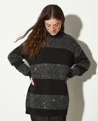  MAX&Co. - Áo sweater cổ tròn tay dài Nylon 